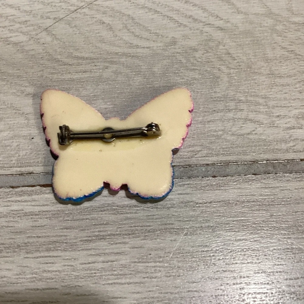 Multicolor Painted Pin Butterfly Vintage *Chipped‎ or Paint Missing*